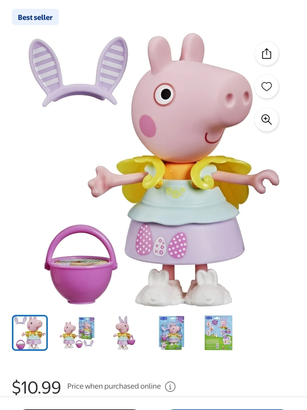 Peppa Pig Fairy Dress-Up Figure in Pink and Lavender